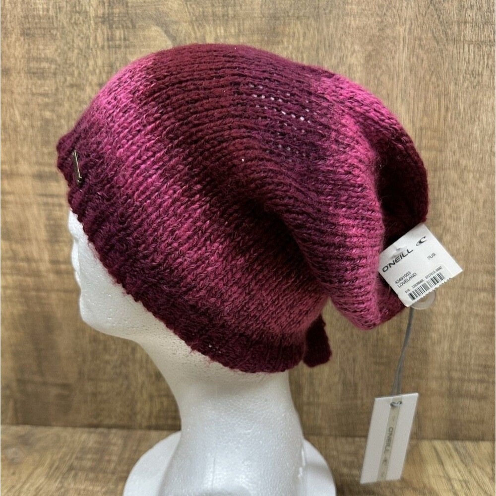 O`Neil slouch winter hat  purple and pink knit one size
